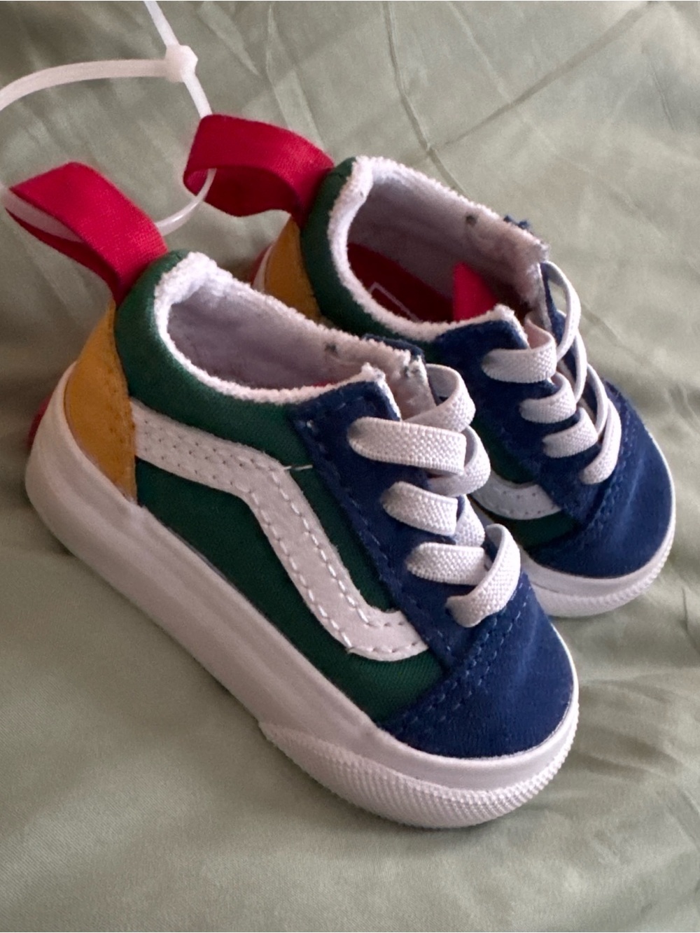 Vans Kids Blue Green Yellow Lace-Up Sneakers